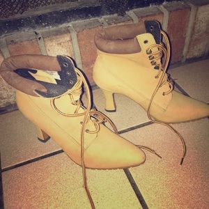 Tan ankle boot heels